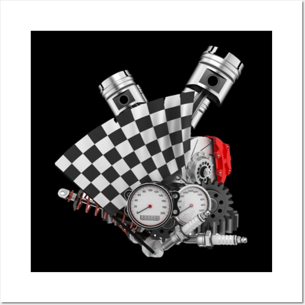 Engine Finish Line Wall Art by Motor World